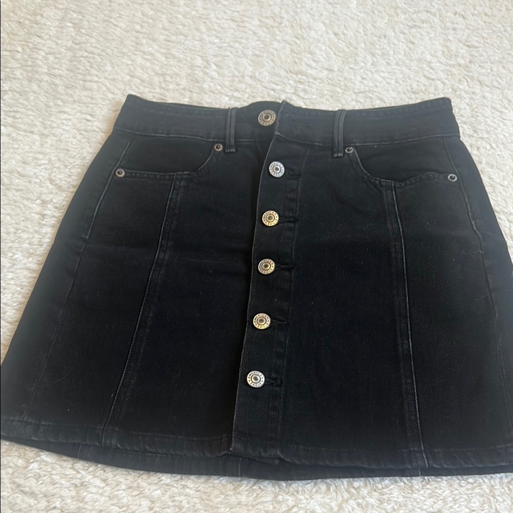American Eagle Outfitters Black Mini A-Line Skirt Casual